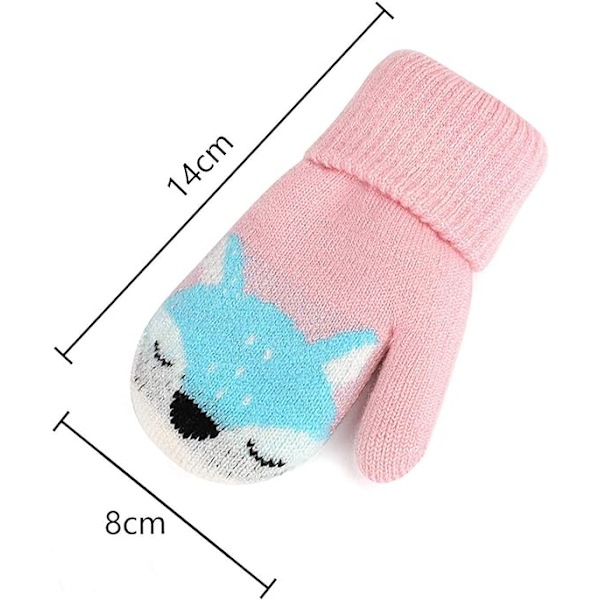 Baby Pojkar Flickor Vinter Stickade Vantar Varma Fleecefodrade Handskar, ZQKLA