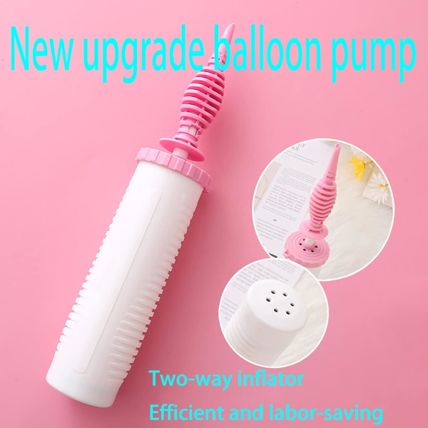 Ballongpump, manuell födelsedagsballonguppblåsare dubbelverkande, ZQKLA