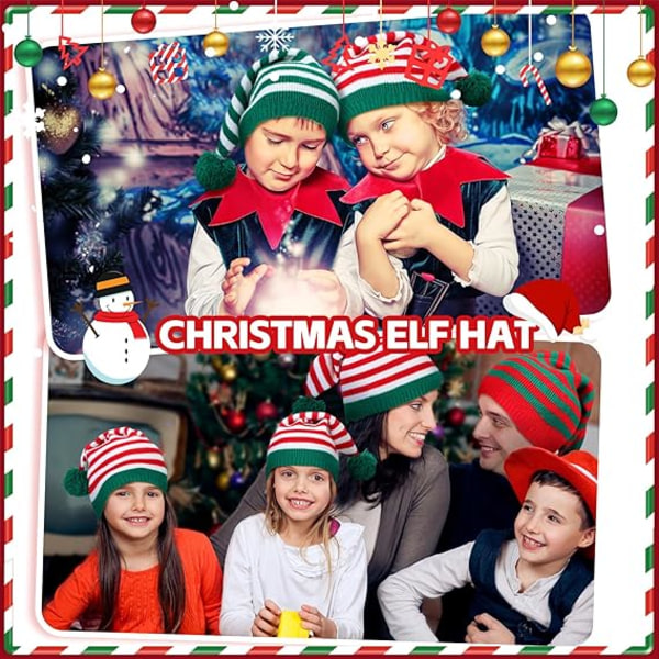 12 st Julstickade Tomtehattar Santa Hatt för Vuxna Barn, ZQKLA