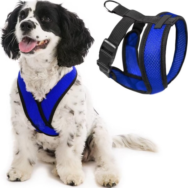 Choke No Comfort x Soft Dog Harness, Large, Blue,ZQKLA