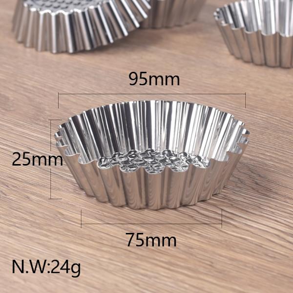 5 stk æggekageform i rustfrit stål, mini cupcake form uden stang, ZQKLA