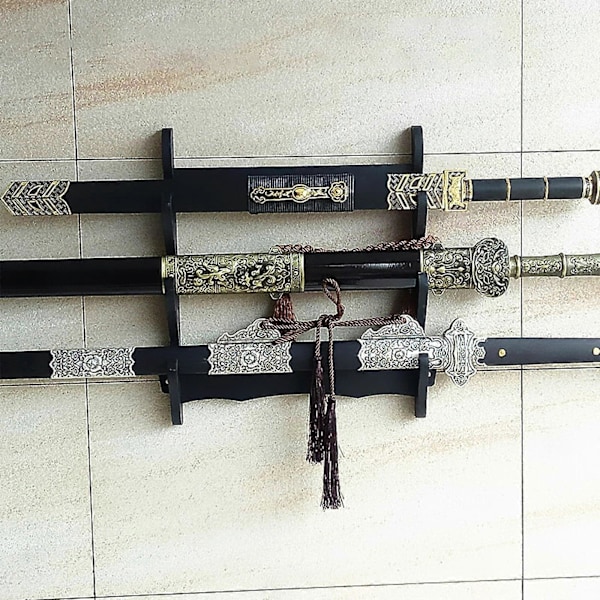 Display Stand, Vægmonteret Katana Opbevarings Display Holder Support 3 Tiers 35x40cm