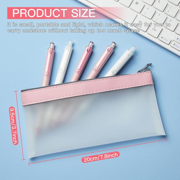 3-pack pennfodral med dragkedja, multifunktionell transparent penna