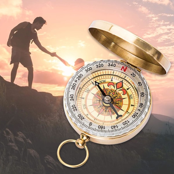 G50F Gold Flip Mässing Kompass, självlysande Premium watch , ZQKLA
