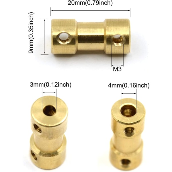 5 stk DIY Messing Motoraksle Kobling Fleksibel Aksle Kobling J,ZQKLA