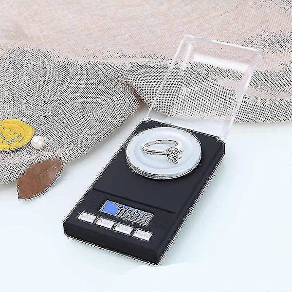 0,001g Elektronisk Digital Vekt Bærbar Mini Vekt Presis Profesjonell Lommevekt Milligram 50g Kalibreringsvekter Blue