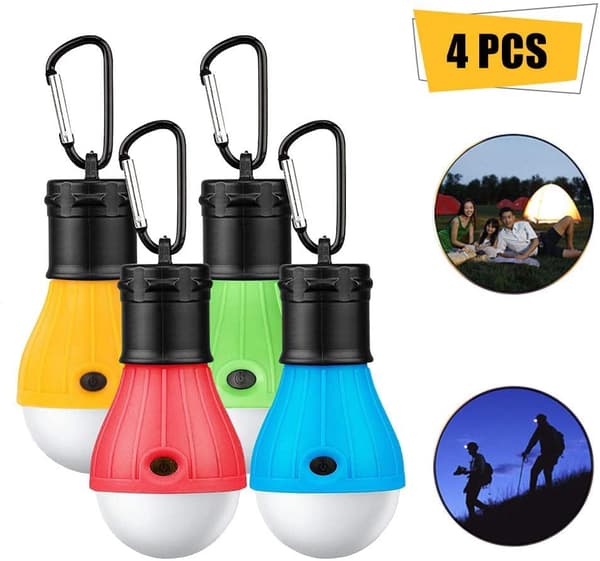 (4 Pak) Campinglys, LED Campinglys, Bærbar Teltslys, ZQKLA