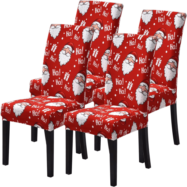 Jule Spisestuestoltrekk Sett med 4, Stretch Xmas Parsons, ZQKLA