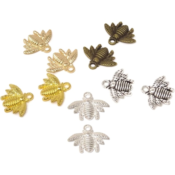 Alloy Bee Bee Charm vedhæng, tilbehør til gør-det-selv-smykker, 21x16