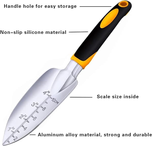 Hagespade i rustfritt stål for planting, omplanting, luking