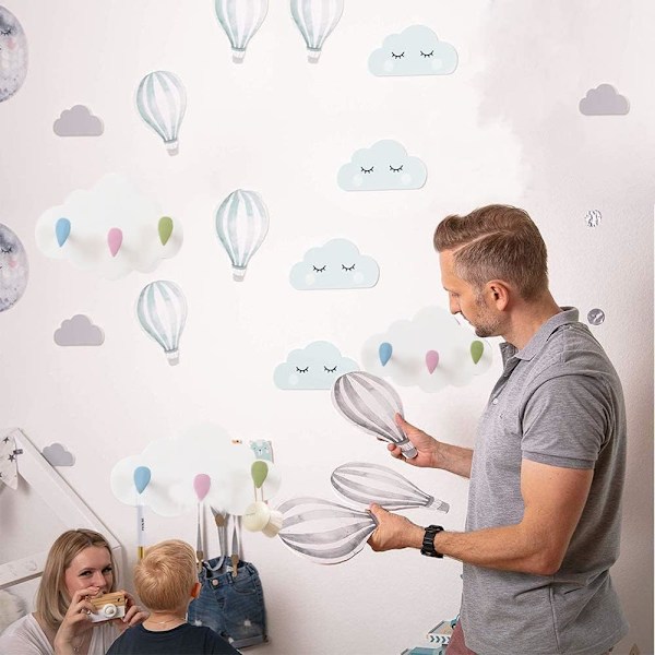 Kleshengere for Barnerom Sky Klesstativ Hengere Uten Boring, ZQKLA