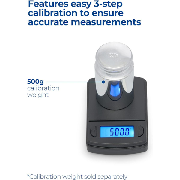 Fast Weigh Digital Præcisions Lommevægt 500g x 0,01g (Sort, ZQKLA)