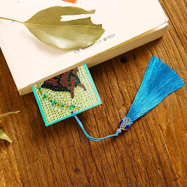 DIY Diamantmålning Bokmärke Diamantmålning Kreativ Läder B