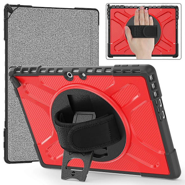Støtsikkert nettbrettdeksel for MicroSoft Surface Pro 9 Red