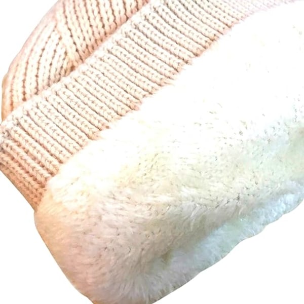 Unisex Mössa med Glasögon Stickad Vinter Chunky Beanie Hatt，Beige,ZQKLA
