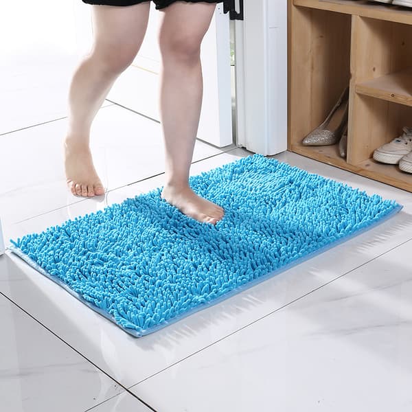 Chenille Microfiber Shaggy Bademåtte, Blød og Komfortabel, S,ZQKLA