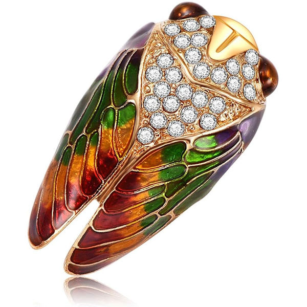 Cicada Brosch Insekter Strass Mode Berlocker Smycken Badge, ZQKLA