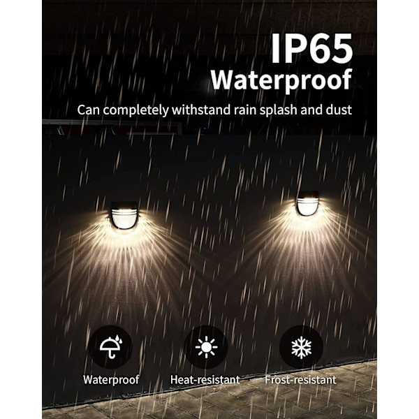 Solcellsdriven utomhuslampa, LED-solcellsdriven utomhuslampa med 2 lägen & IP65, ZQKLA