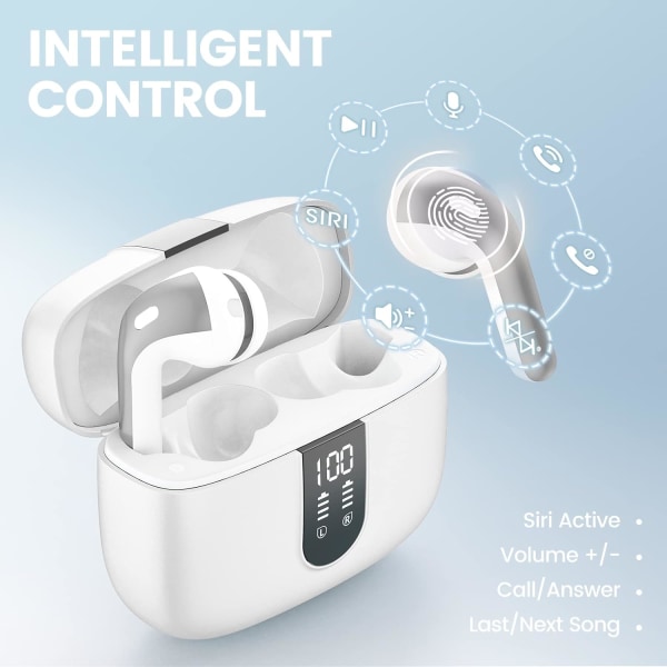 （Hvit）2023 Trådløse Bluetooth-hodetelefoner, 9D Stereo Bluetoo, ZQKLA