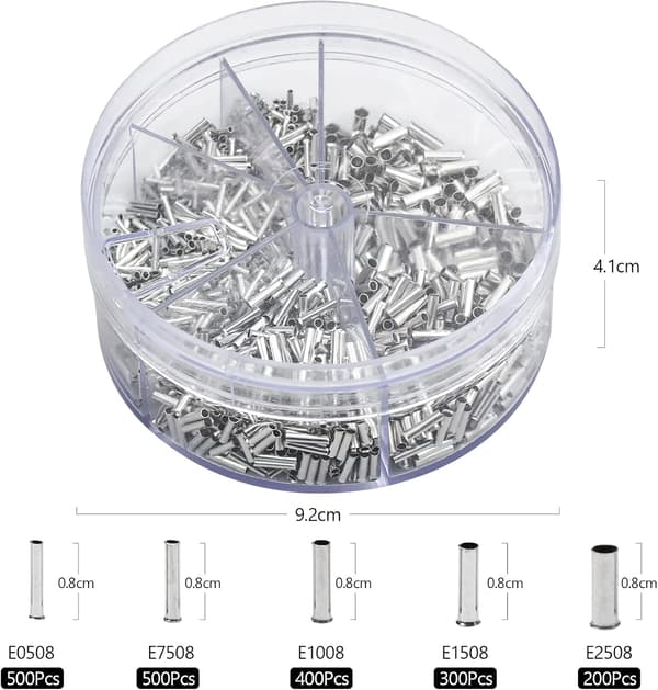 Uisolerede Wire Ferrules Butt Connectors Krympe Terminering, ZQKLA