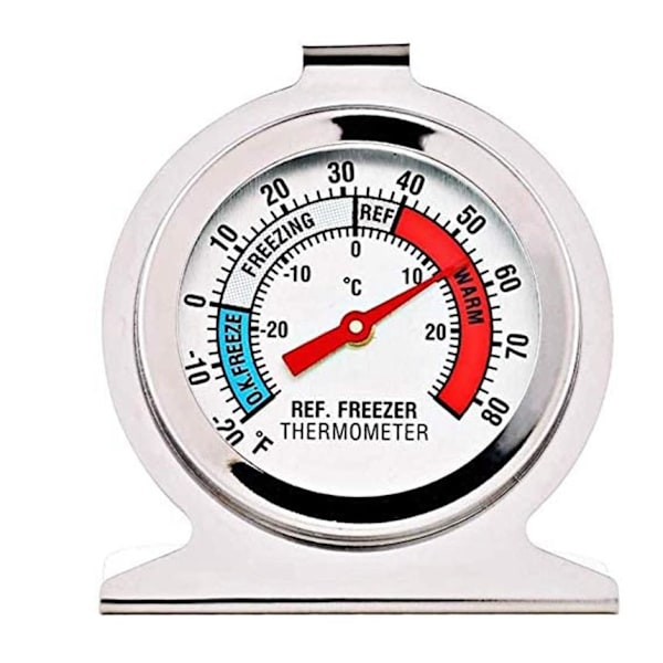 Kylskåpstermometer i rostfritt stål, Frysertermometer, ZQKLA