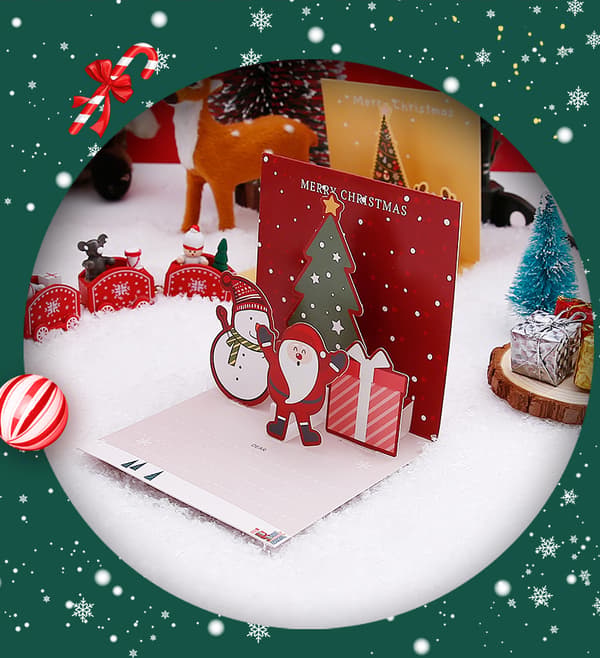 3D Julkort, 6-pack Pop Up Julkort God Jul, ZQKLA