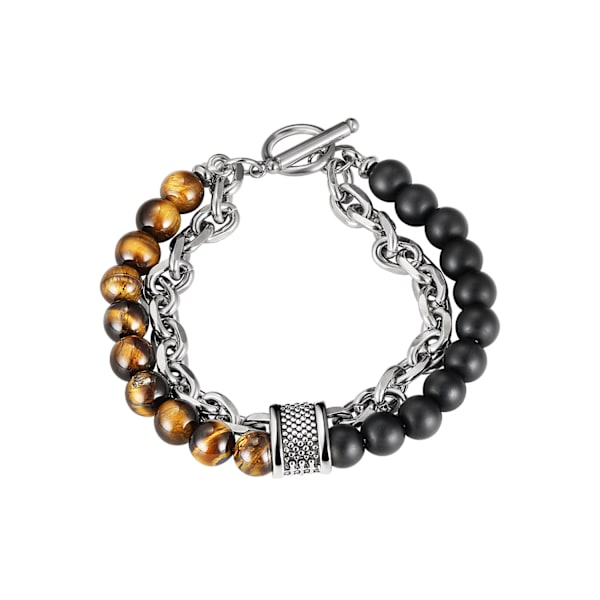 Tigeröga Natursten Pärl Armband för Män och Kvinnor, ZQKLA (Gul)