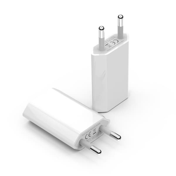 (2-pakning) USB Vegglader 5V 1A Universal Adapter Sokkel, ZQKLA