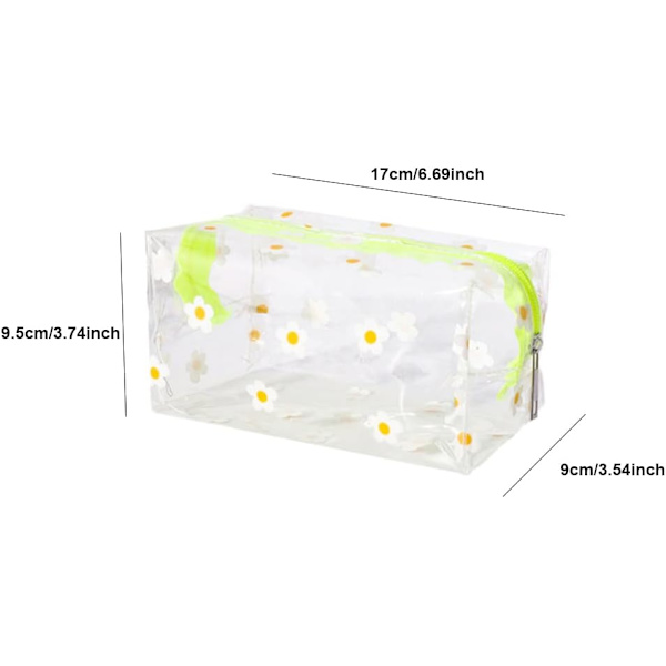 1 stort transparent PVC pennfodral för kvinnor, ZQKLA