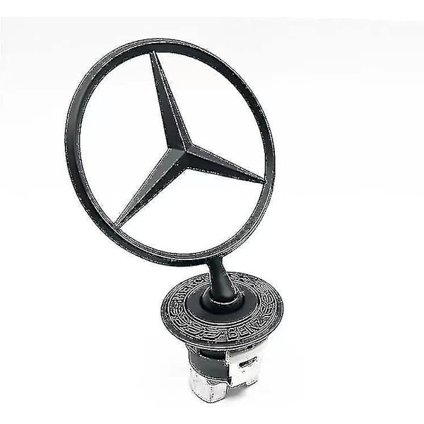 Huvudstjärna Emblem Badge Legering Pläterad Huvbyte Tillbehör Passar För W124 W210 E-klass W202 W203 C-klass W204 W220 1994-2007 (svart)
