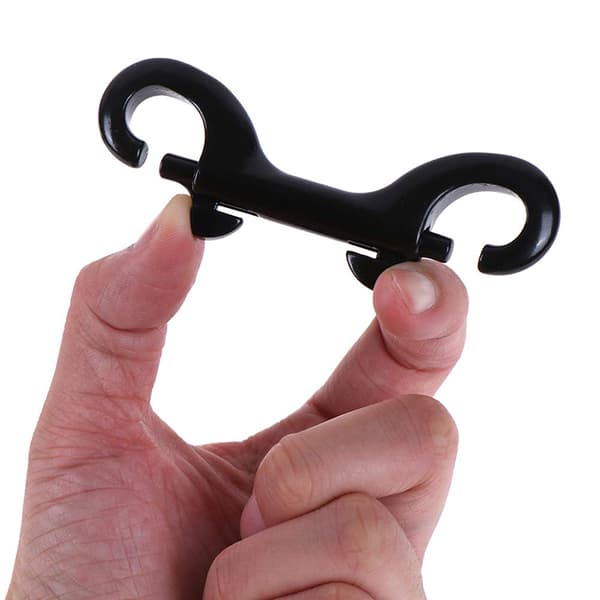 Set med 4 kraftiga dubbeländade karbinhakar - Svart, ZQKLA