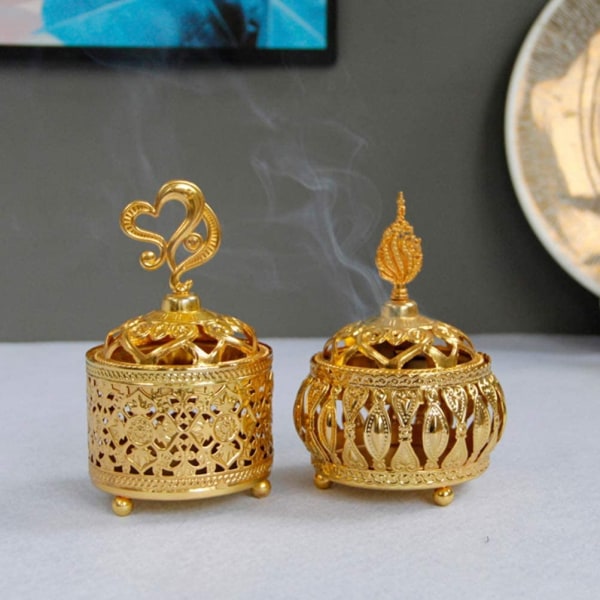 Arabian Suitsupoltin Golden Metal Hollow Out Suitsupidike,ZQKLA