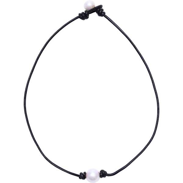 Håndlaget enkelt ferskvannsperlekjede choker halskjede fo,ZQKLA