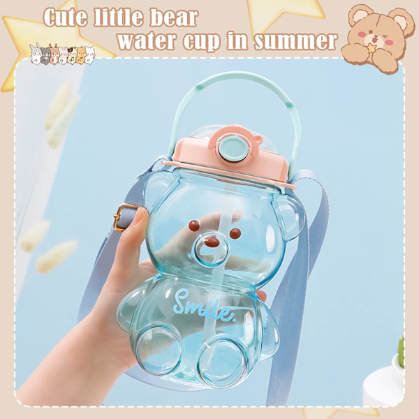 Kawaii Karhu Vesipullo Pillillä ja Hihnalla, Söpö Vesipullo, ZQKLA