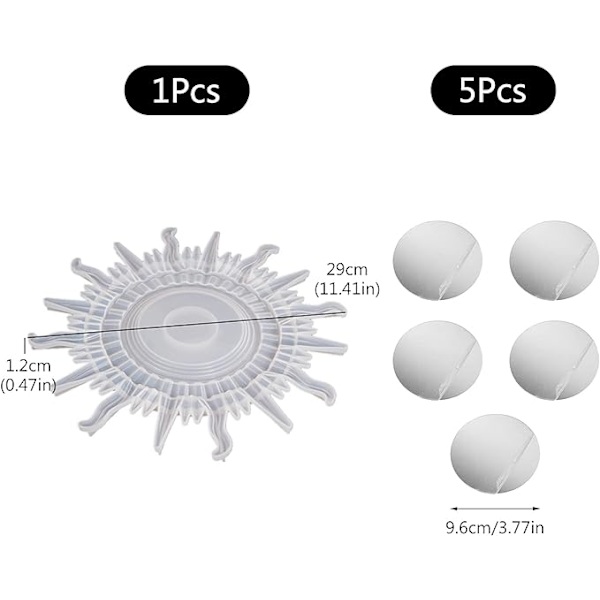 Dewenwils Spejl Resinforme Silikone Resin Form Sol Væg Silikone