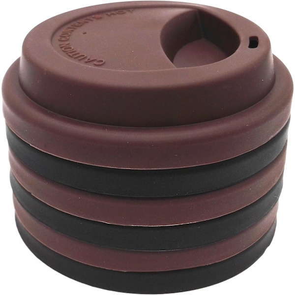 3 Sorte og 3 Kaffe Genanvendelige Lækagesikre Silikonelåg (6 stk., ZQKLA)