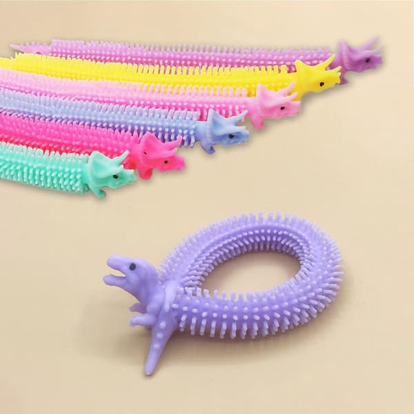 8 Stykker Dinosaur Elastisk Tau Leke, Fargerik Strekk Sensorisk, ZQKLA