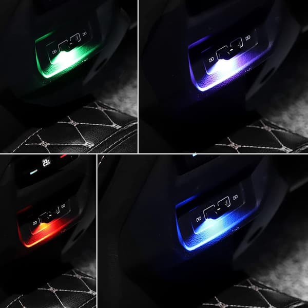 7 Farver Bil LED Atmosfære Lys, Mini USB Bil Interiør Li,ZQKLA