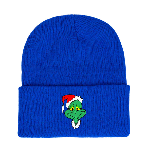 Green Grinch Knit Hat Grinch Knit hattu Syksyn talvi print solid c