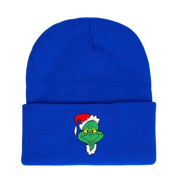 Grønn Grinch Strikket Lue Grinch Strikket Lue Høst Vinter Trykk Solid C
