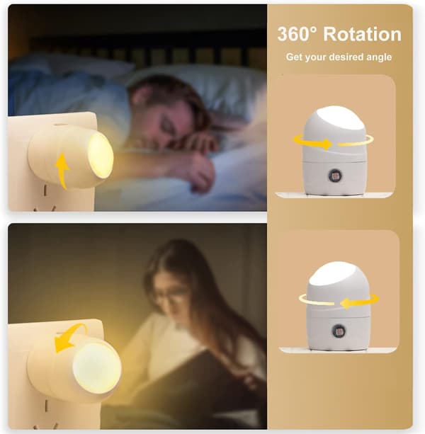 Rabatt Pluggbar Nattelys, 360° Rotterbart LED Nattelys, ZQKLA