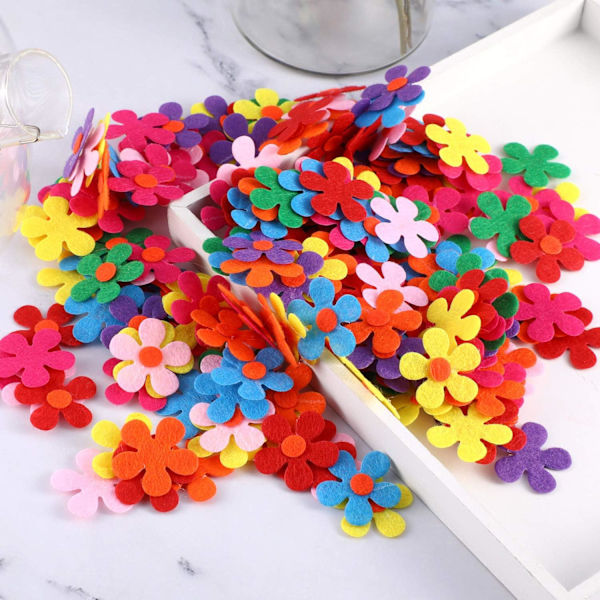 100-pack Filtblommor för pyssel, blandade färger, ZQKLA
