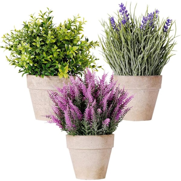 Mini Kunstige Potteplanter, Sølvblad, 1 Sederknopp, Fak,ZQKLA
