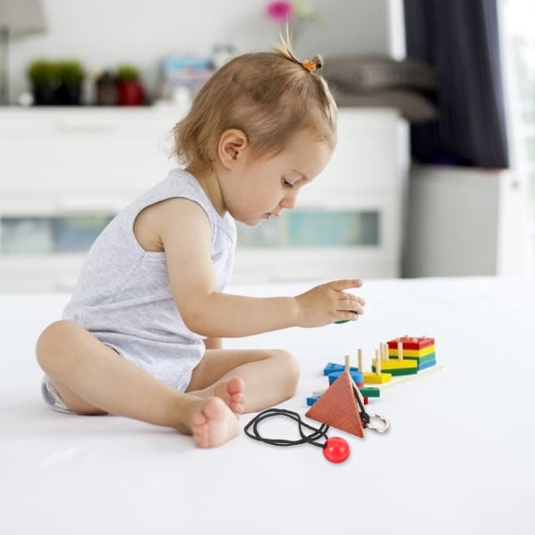 Brain Teaser Pusselleksaker Barn som lär sig 3D-lås Små Wo,ZQKLA
