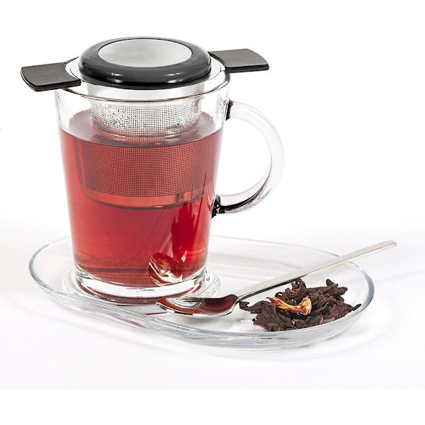 Te-filter i rustfritt stål, te-infuser, te-sil med finne, ZQKLA