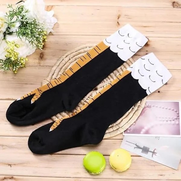 2 Pairs Chicken Leg Socks, Funny Chicken Socks (Long Style + Short Style)
