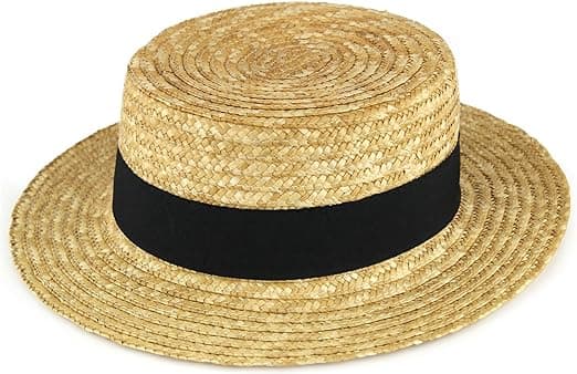 Halmhatt Sailor Skimmer Svart Band Sommar Sol