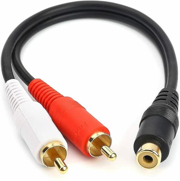 Premium Rca Audio Jack Kabel Y Adapter Splitter 1 Hun Til 2 Han Stik Kvalitet