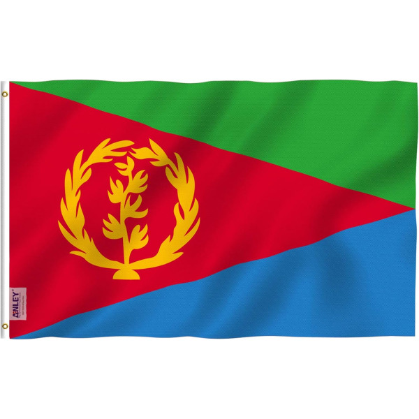 3x5 fot Eritreas flagga - Levande färger och blekningssäker - Canvas Heade