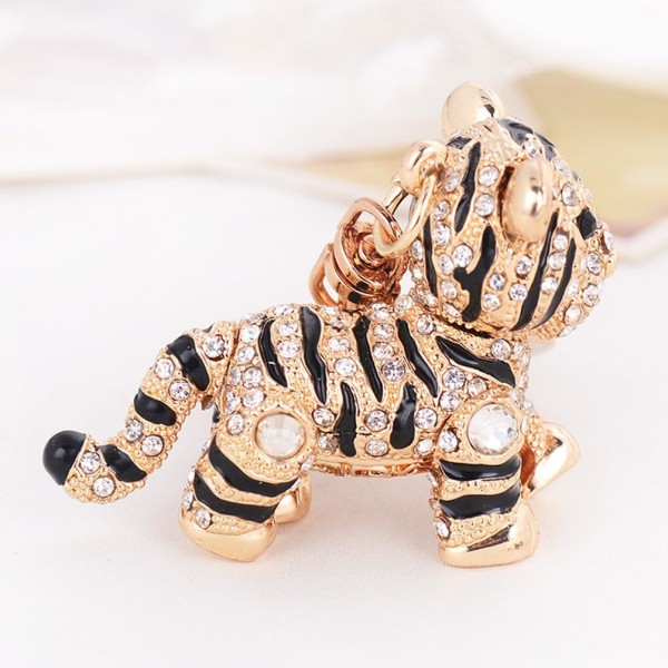 Søt Rhinestone Metal Tiger nøkkelring (stil a) for veske, nøkkel, ZQKLA